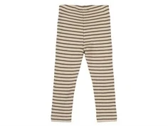 Petit Piao leggings earth brun/mørk råhvid stribet